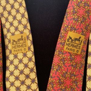 Two vintage Hermes ties 100% silk Father’s Day is soon!